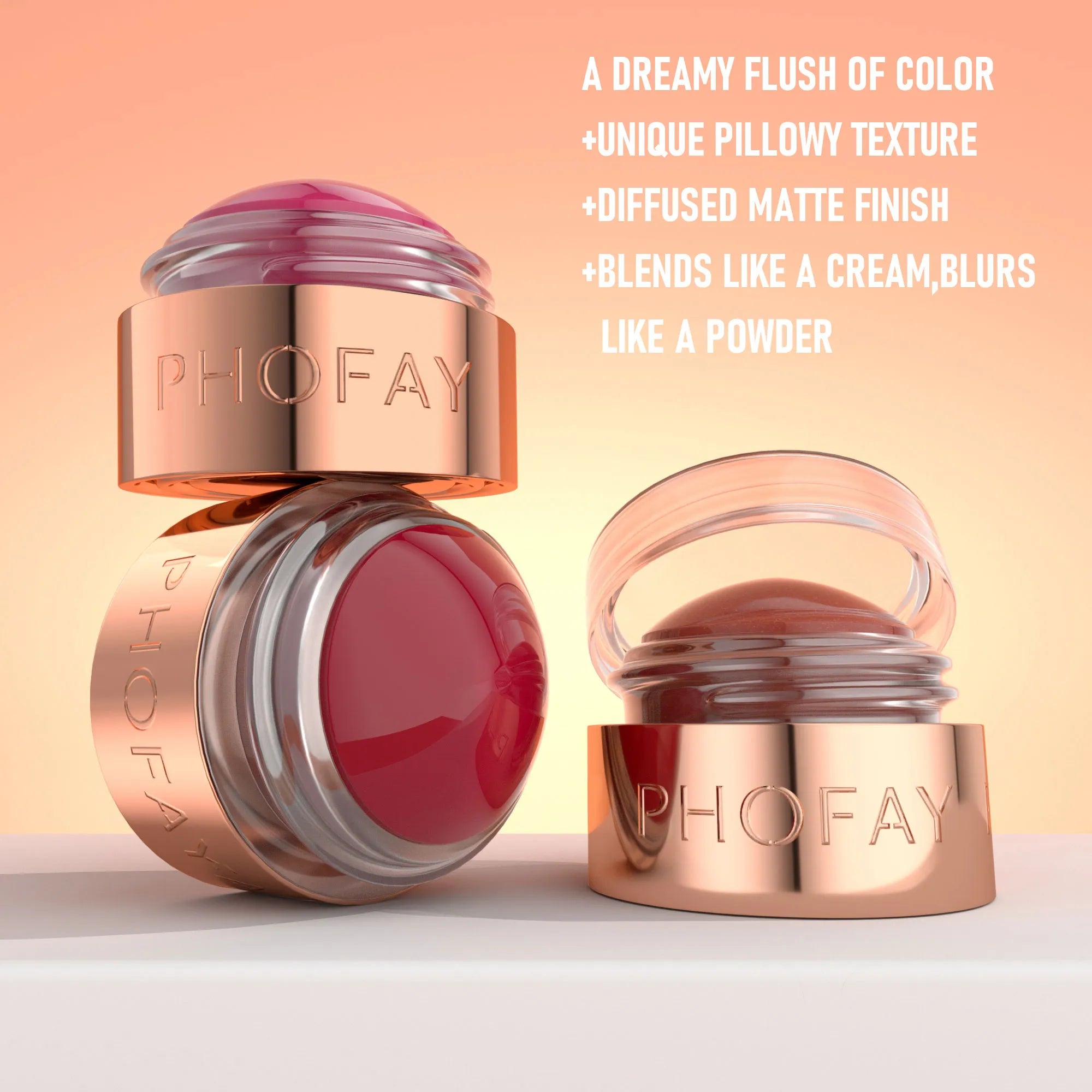 💄 PHOFAY Mousse Blush Cream - Blush Cremos Premium cu Finish Mat