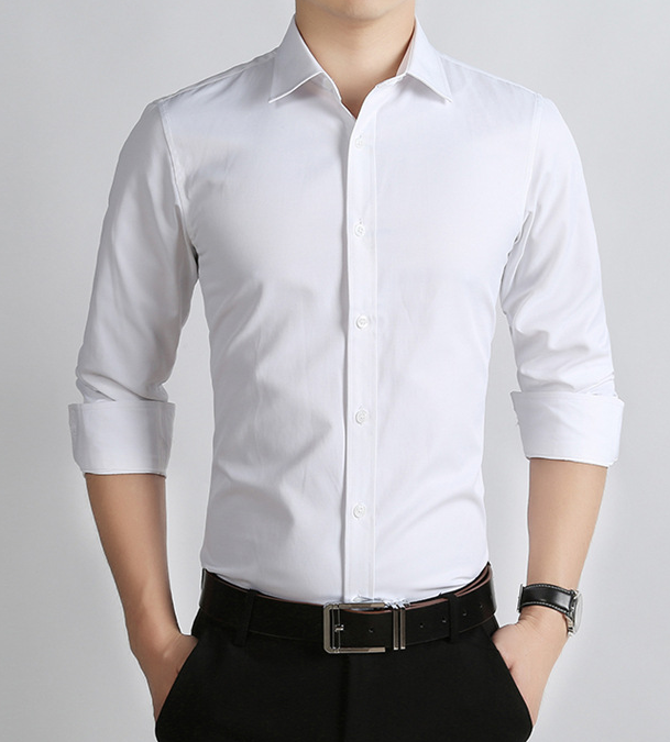Korean Style Elegant Men's Dress Shirt - Wedding & Business
