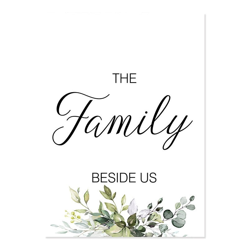 Minimalist Wall Art Set of 3 - Family Food Love Quotes | Botanical Prints