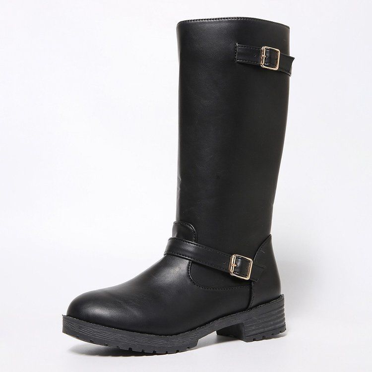 Low-heeled Tall Boots With Zippers