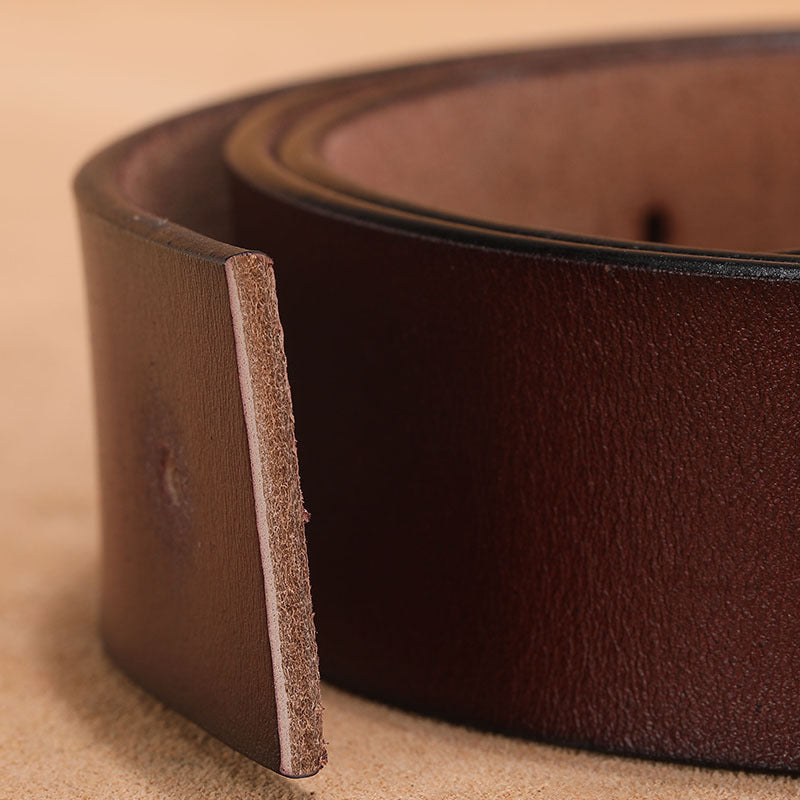 Retro Smooth Genuine Leather Belt - Pure Cowhide Letter V Pants Belt