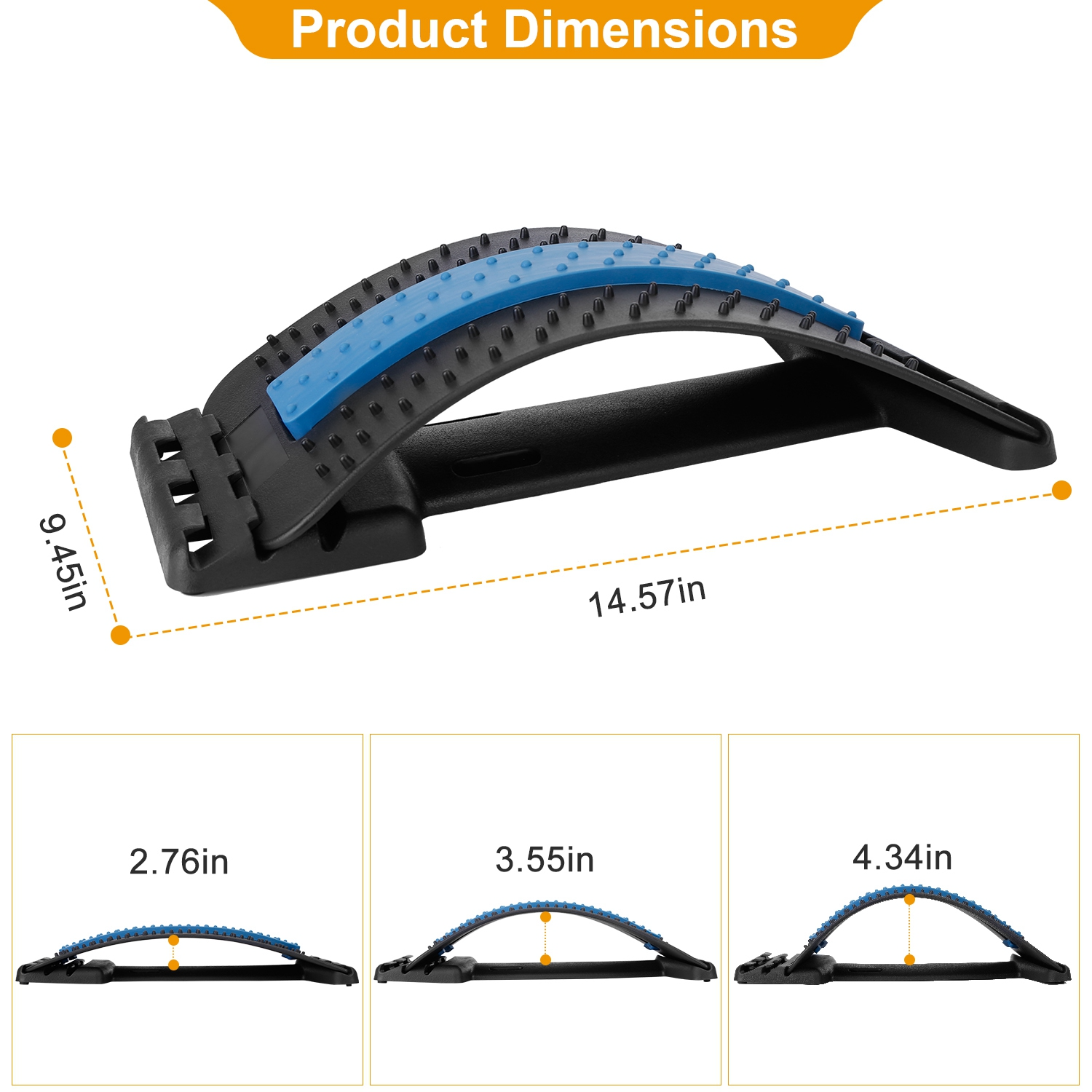 Dispozitiv Stretching pentru Spate Multi-Nivel - Suport Lumbar Spinal cu 3 Niveluri Ajustabile