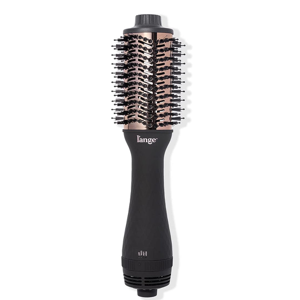 L'ANGE HAIR Le Volume 2-in-1 Titanium Blow Dryer Brush | Hot Air Brush for Hair Drying & Styling | Ionic Oval Barrel for Smooth, Frizz-Free Volume | (Blush – 75mm)