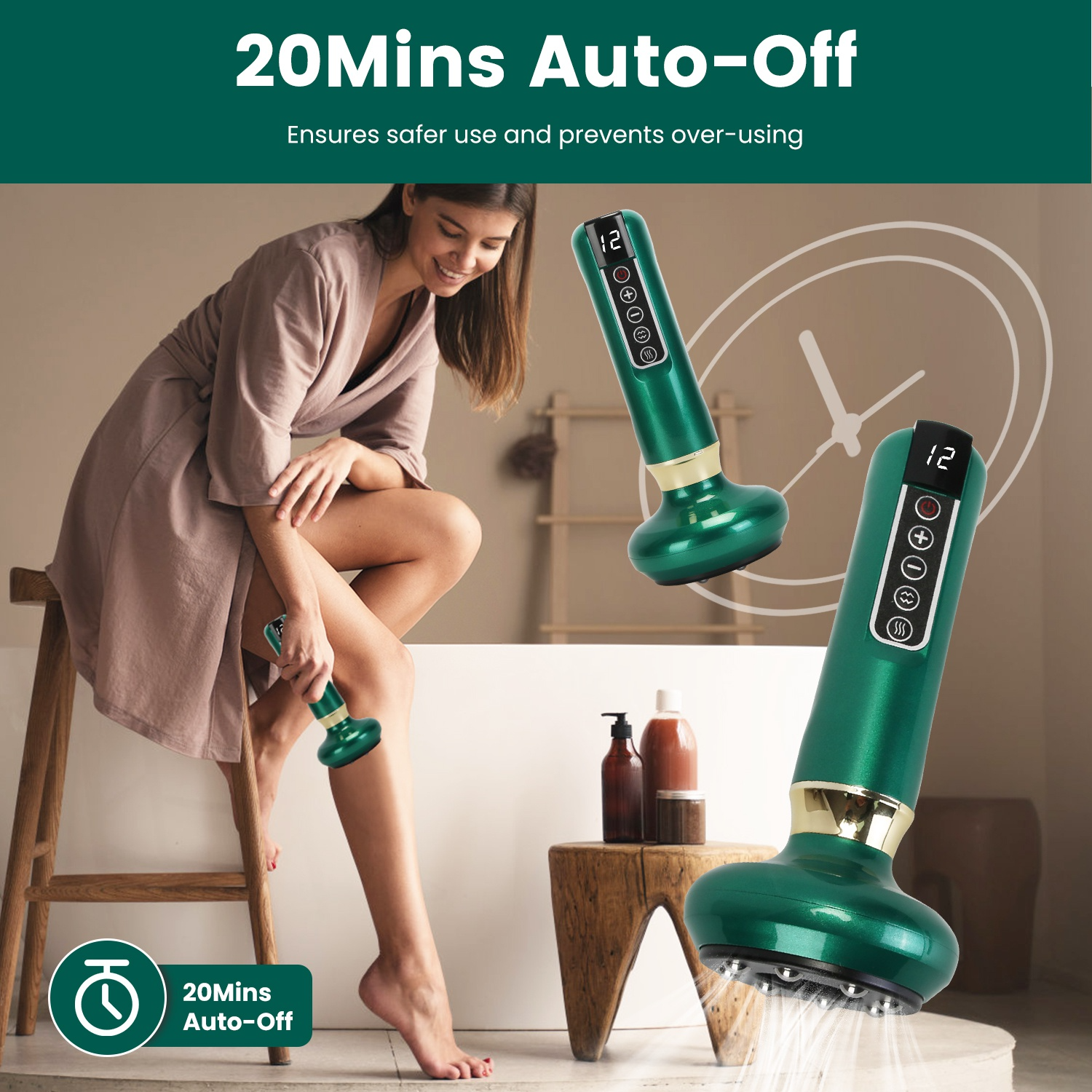 Dispozitiv Anti-Celulită cu Vacuum și Încălzire - 12 Moduri Sucțiune + 12 Niveluri Căldură Cordless