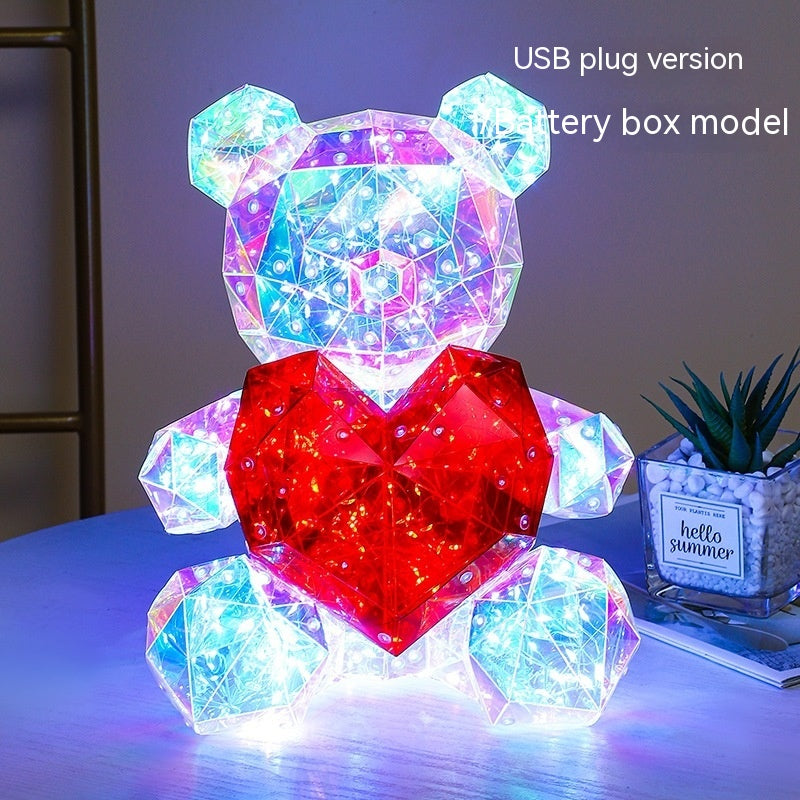 Ursuleț Luminos LED cu Trandafiri - Rose Bear Gift Valentine's Day Premium