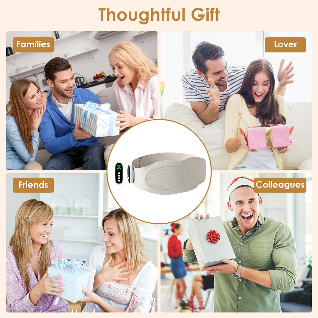 Centură EMS Masaj Spate cu Încălzire - 8 Moduri Masaj Magnetic Cordless cu Telecomandă