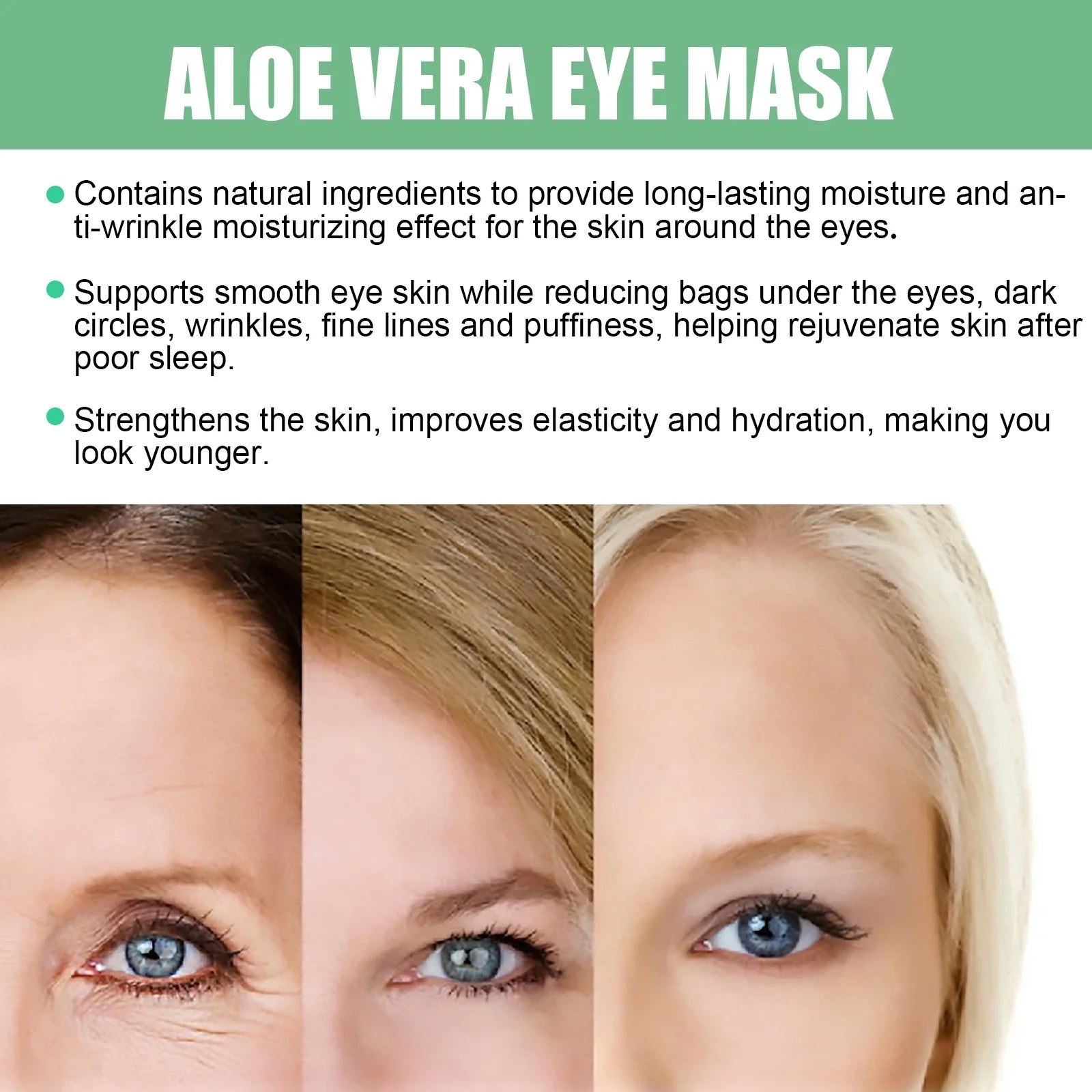 60 Pieces Aloe Vera Collagen Eye Mask for Dark Circles