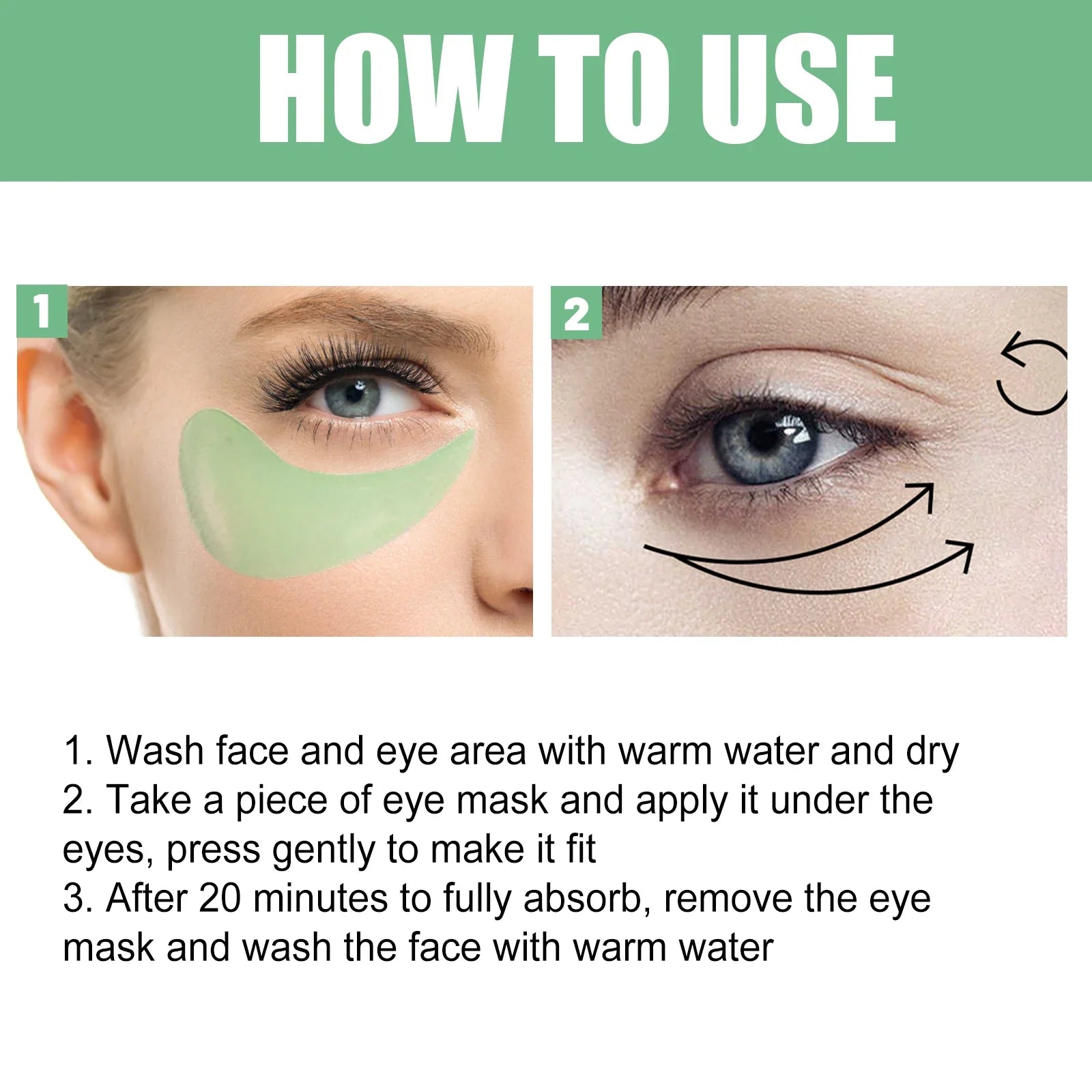 60 Pieces Aloe Vera Collagen Eye Mask for Dark Circles