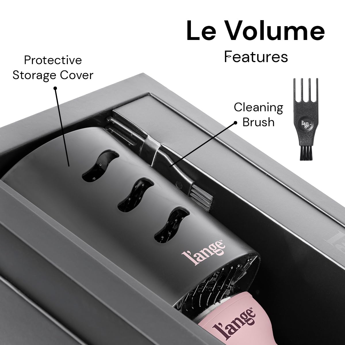 L'ANGE HAIR Le Volume 2-in-1 Titanium Blow Dryer Brush | Hot Air Brush for Hair Drying & Styling | Ionic Oval Barrel for Smooth, Frizz-Free Volume | (Blush – 75mm)