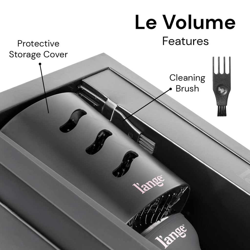 L'ANGE HAIR Le Volume 2-in-1 Titanium Blow Dryer Brush | Hot Air Brush for Hair Drying & Styling | Ionic Oval Barrel for Smooth, Frizz-Free Volume | (Blush – 75mm)