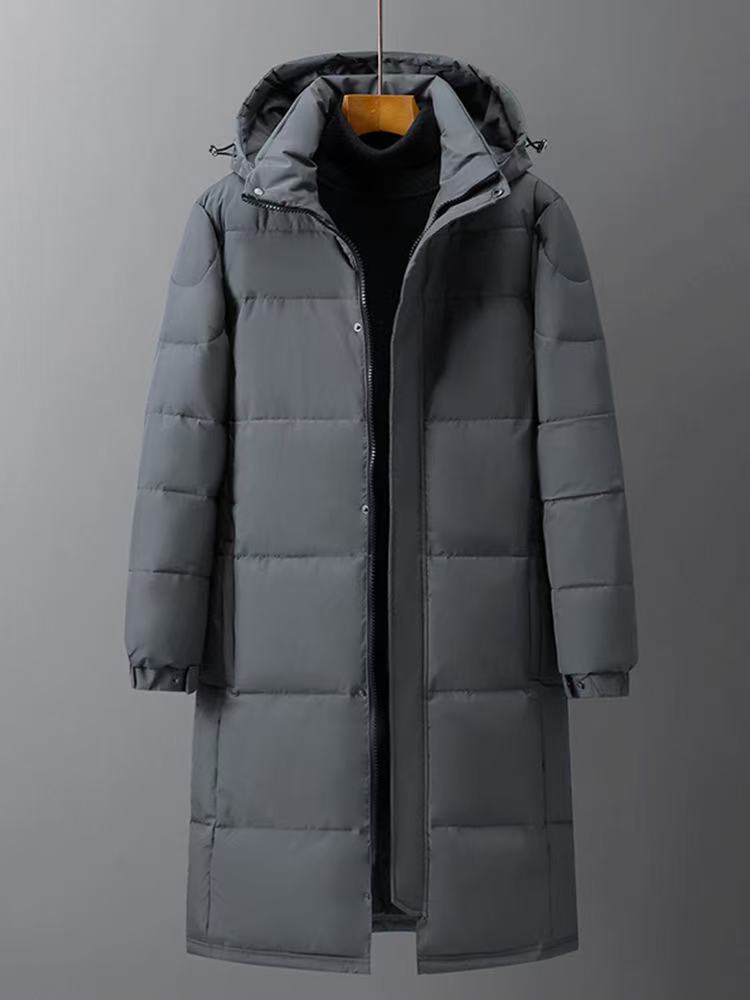 Mid-length Couple Men's And Women's Winter Down Hooded Jacket