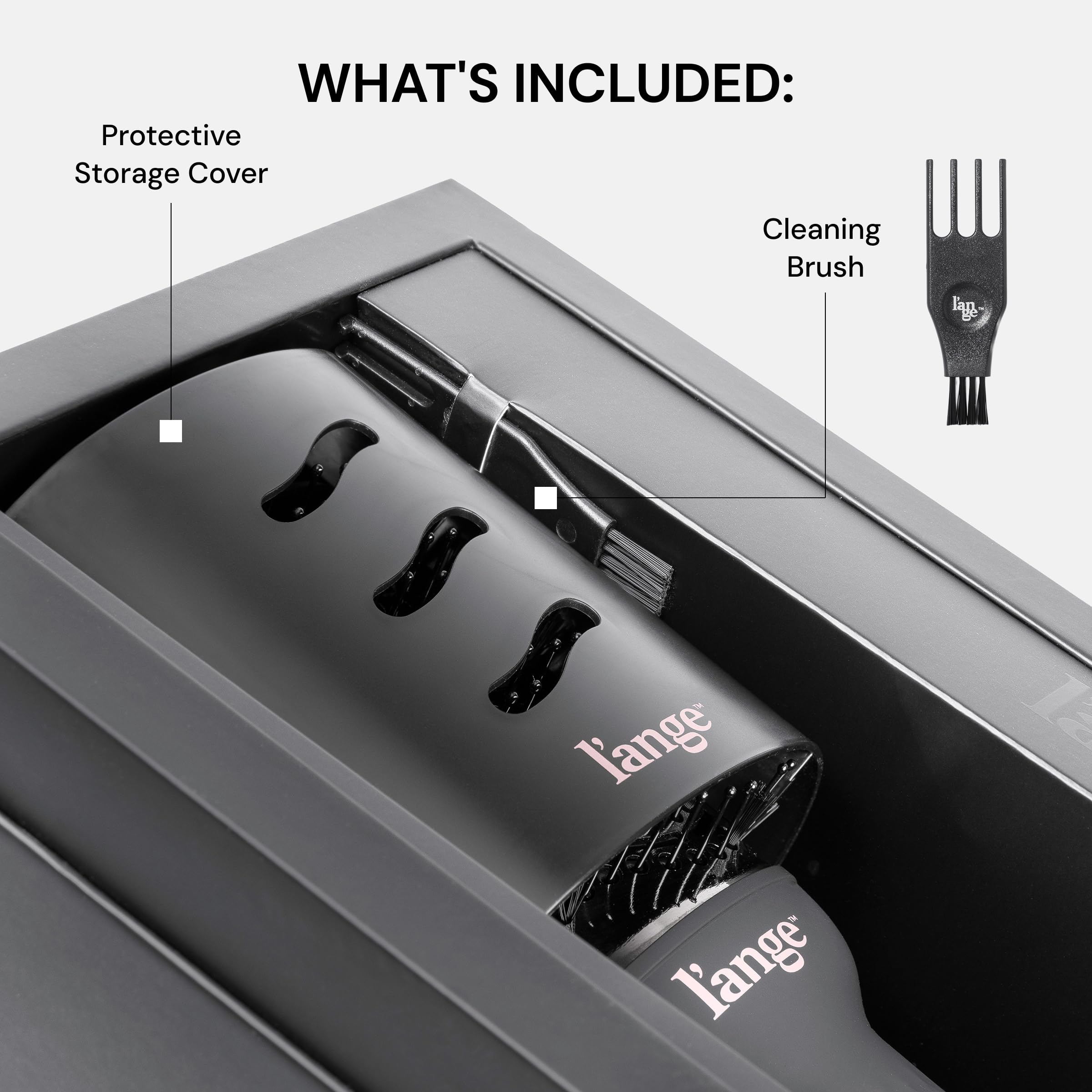 L'ANGE HAIR Le Volume 2-in-1 Titanium Blow Dryer Brush | Hot Air Brush for Hair Drying & Styling | Ionic Oval Barrel for Smooth, Frizz-Free Volume | (Blush – 75mm)