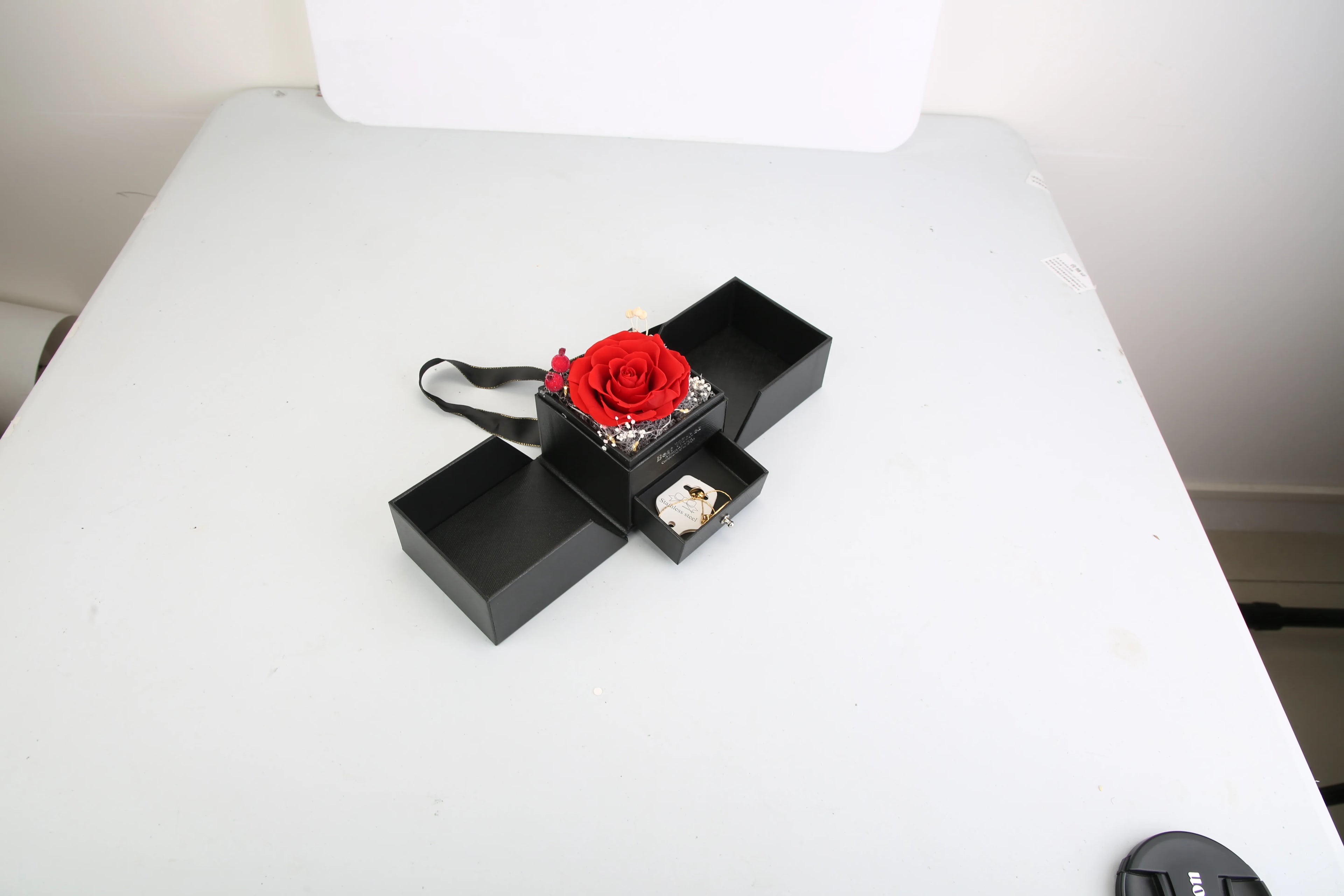 Eternal Rose Gift Box - Preserved Real Rose with Heart Necklace | Valentine's Day Gift