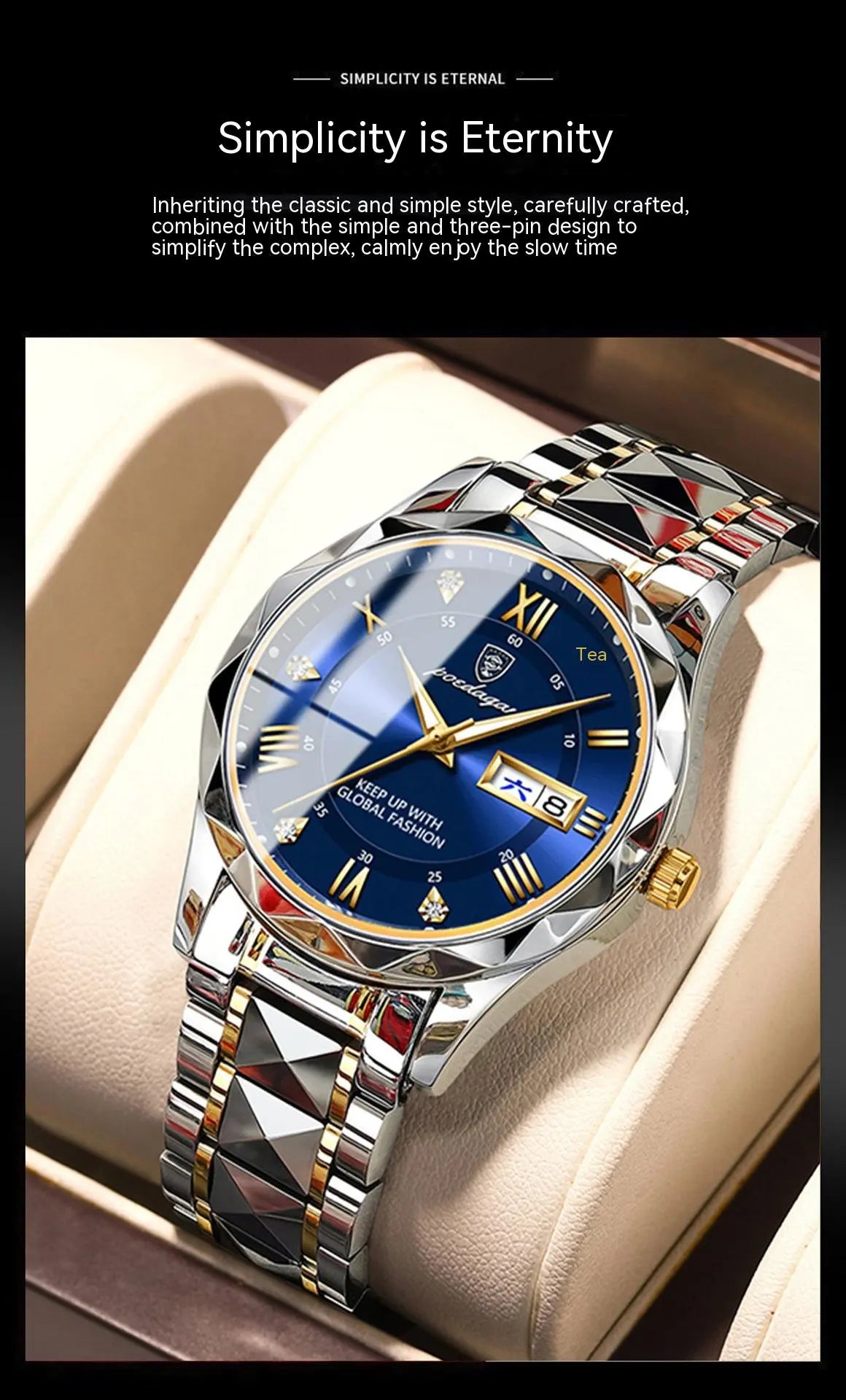 Ceas Bărbătesc Elegant Quartz Waterproof - Calendar Dual Luminous