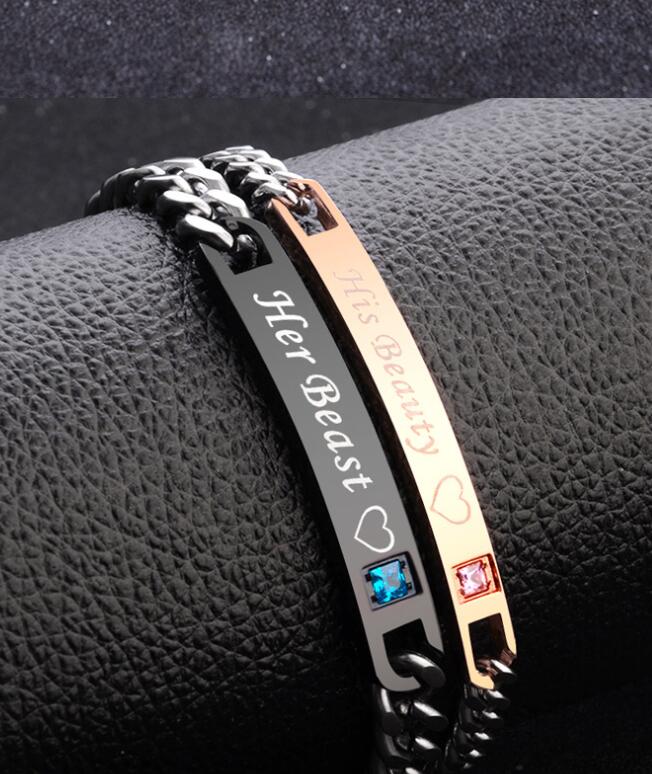 Brățări Cuplu His Queen Her King - Set Romantic Valentine's Day cu Cristale