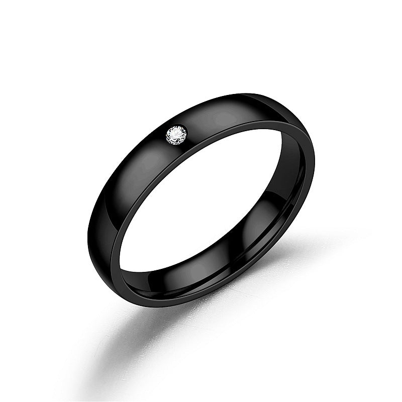 Glossy Stainless Steel Couple Ring For Women