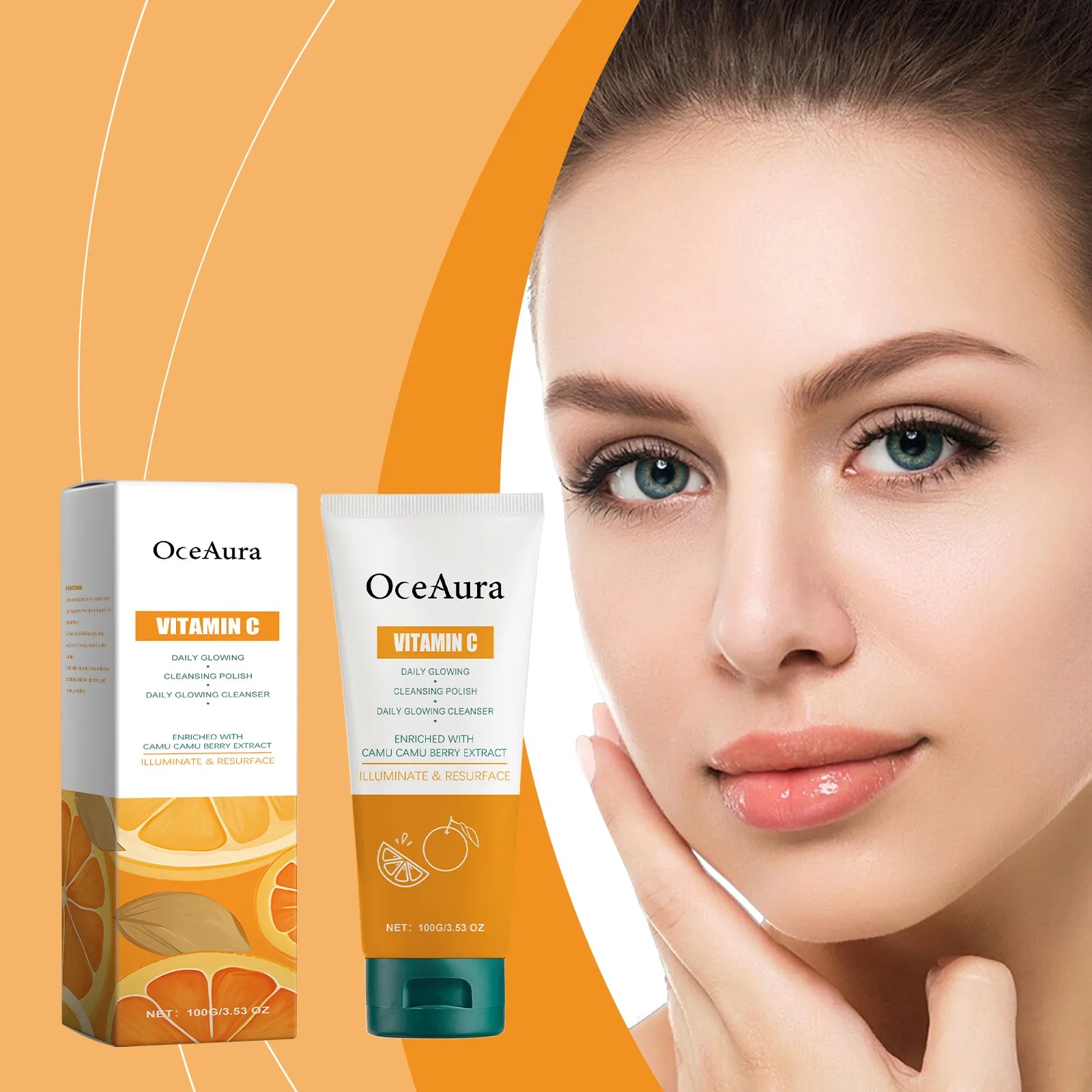 OceAura Vitamin C Cleanser - Brightening Complexion Cleansing Face Gentle Hydrating 100g