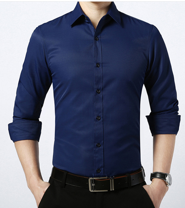 Korean Style Elegant Men's Dress Shirt - Wedding & Business