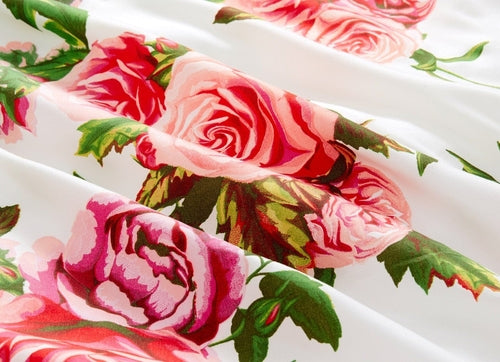 DaDa Bedding Romantic Roses Lovely Spring Pink Floral Duvet Cover Set