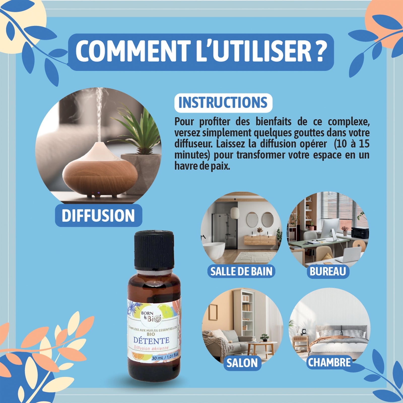 Ulei Relaxant Bio cu Uleiuri Esențiale - Born to Bio