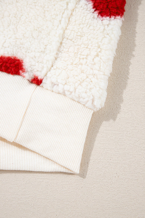 Valentine Heart Fleece Drop Shoulder Sweatshirt