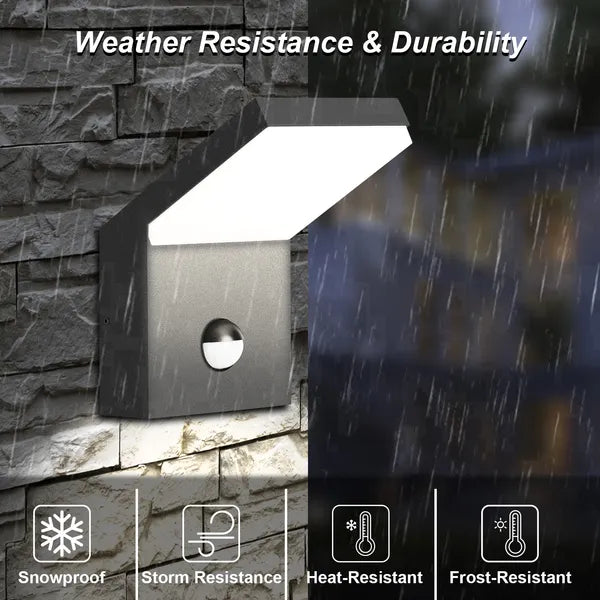 Outdoor LED Wall Light with Motion Sensor - Smart Exterior Lighting | Weather-Resistant