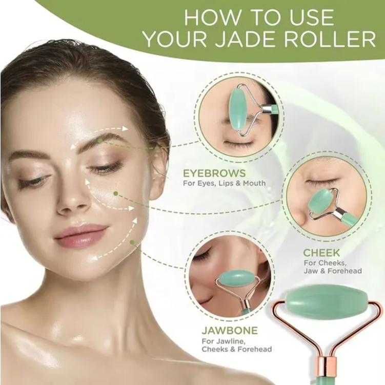 Premium Gua Sha & Jade Roller Set - Natural Stone Facial Massage Tool for Lifting & Sculpting