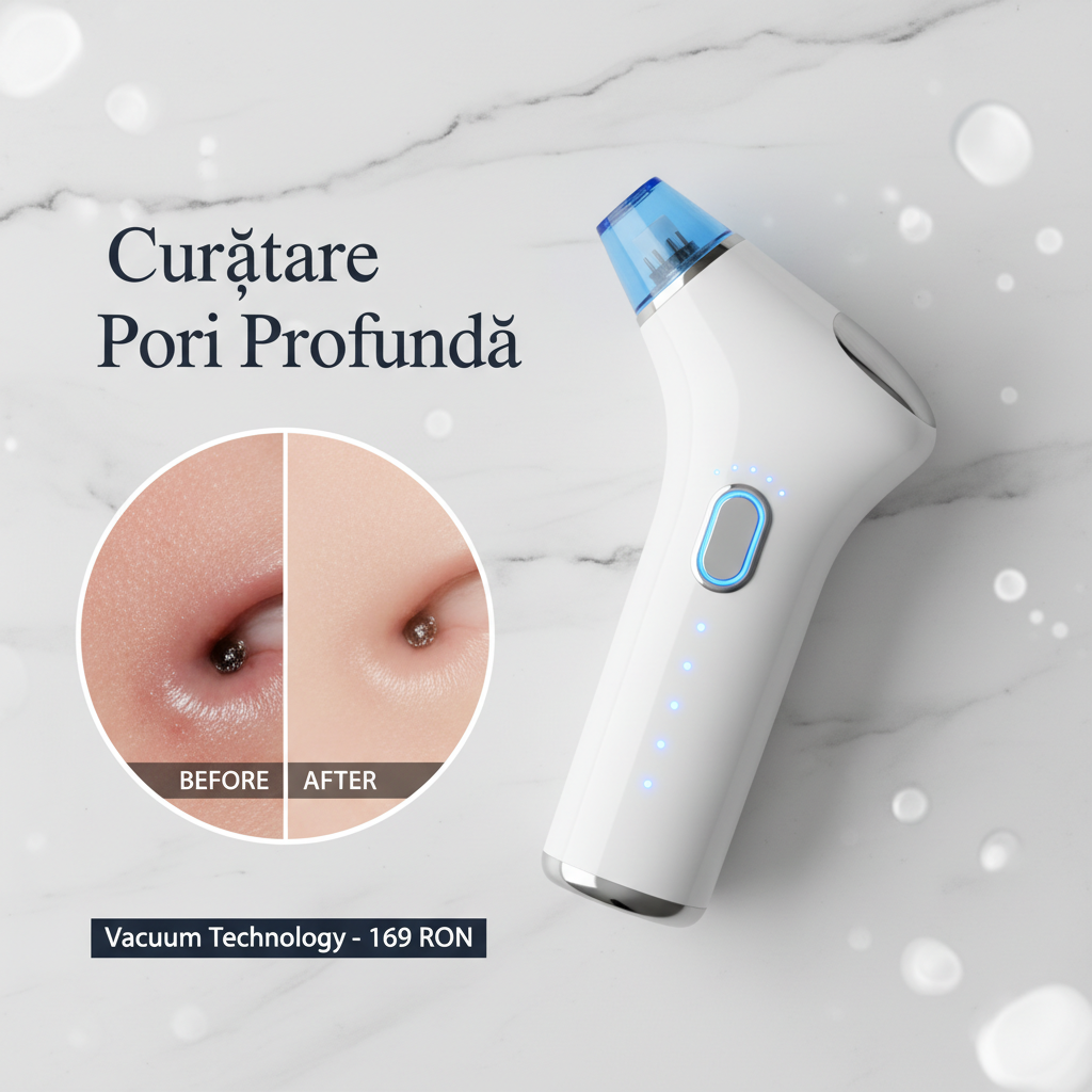 Electric Pore Cleaner Vacuum - dispozitiv de curățare profundă pori cu tehnologie vacuum suction pentru îndepărtare puncte negre